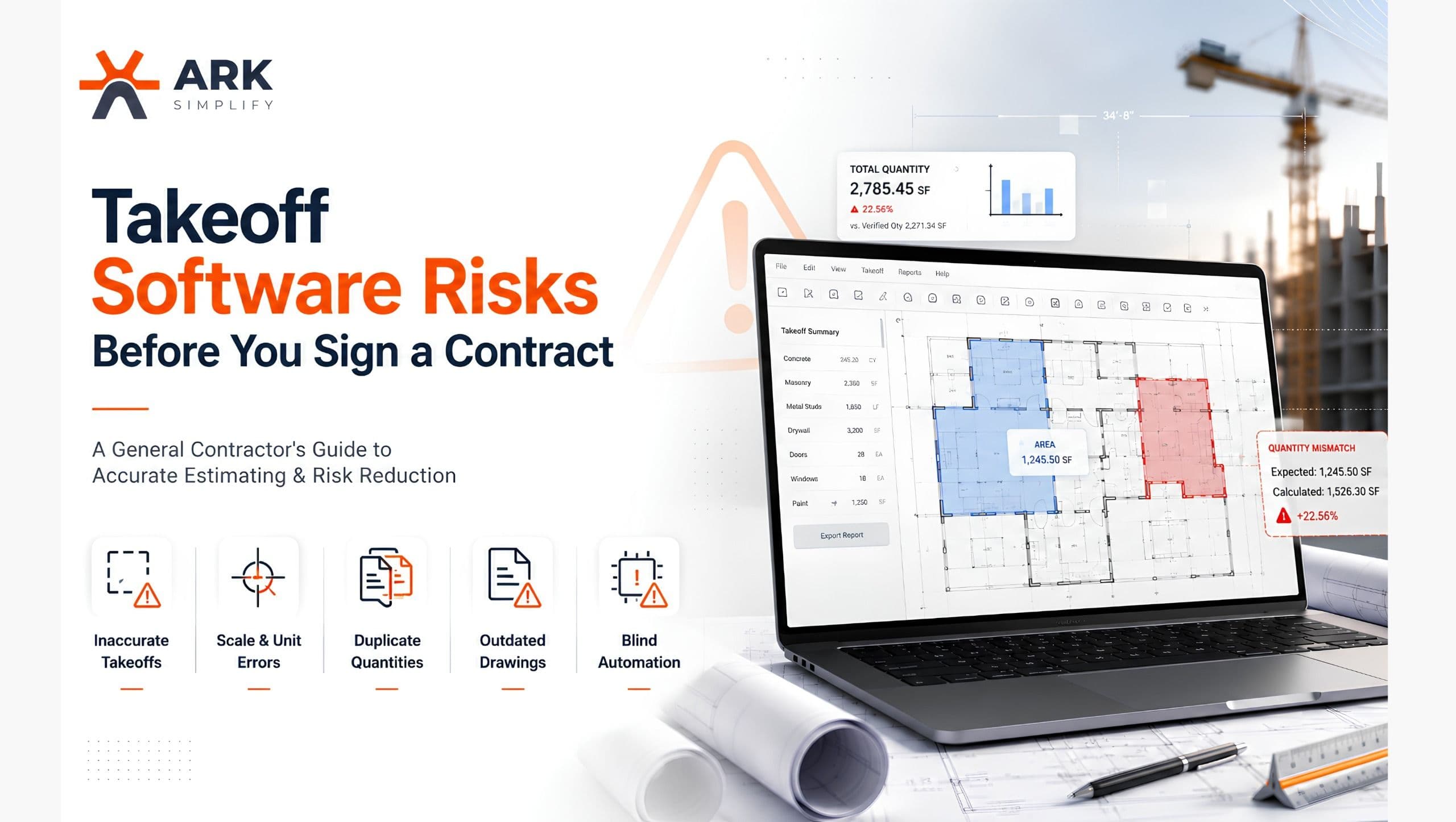 Takeoff Software Risks infographics by arksimplify.com